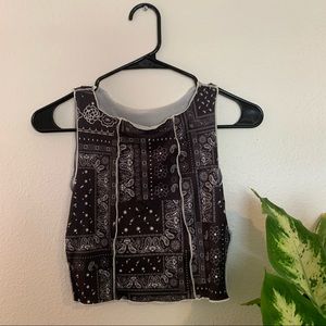 Paisley print crop top